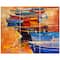 Designart - Wooden Boats in Calm Water - Nautical Painting Print on Wrapped Canvas set